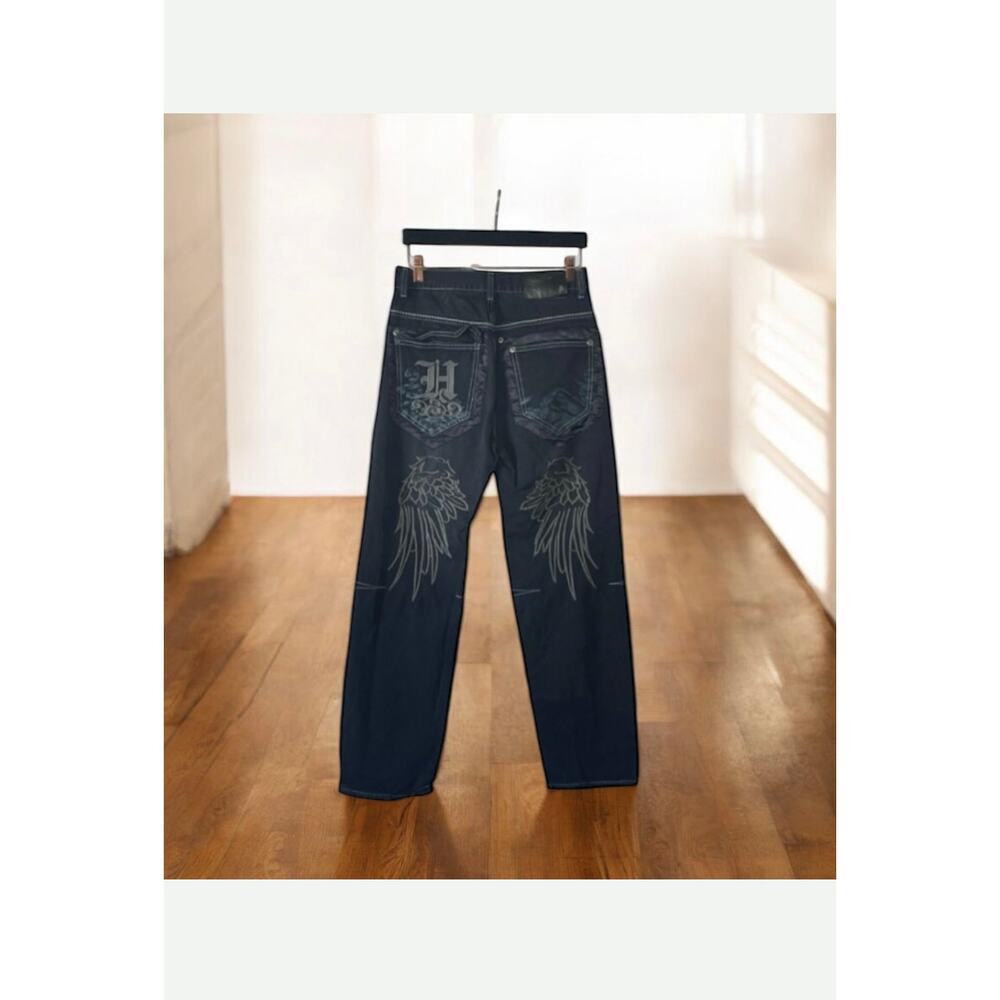 Man Loose Jeans Hiphop Skateboard Denim Pants Size 30